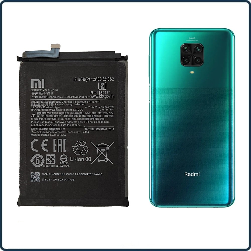 باتری شیائومی Redmi Note 9 Pro مدل BN53 اورجینال گارانتی یکساله (حتی بادکردگی) ارسال سریع از نیکتل پارت کرج